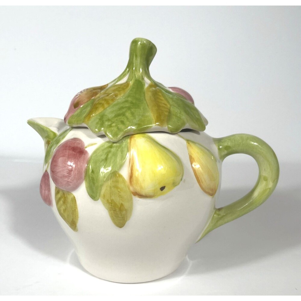 Andrea by Sadek Jay Willfred Fruit Teapot  9 in Made in Portugal Ceramic Vintage